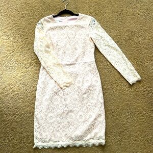 Maggy London, blush pink, lace dress.